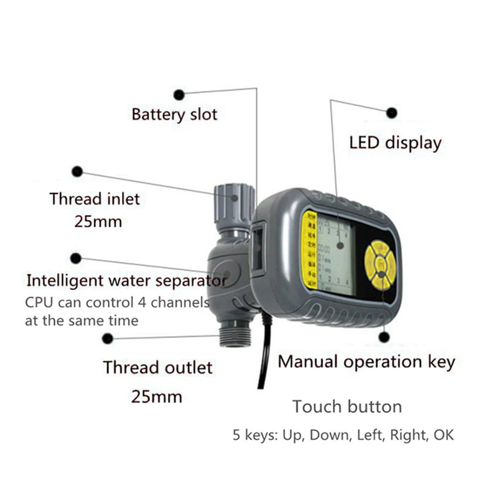 Сад кран таймер солнечной зарядки бассейн автоматический контроллер сад полива