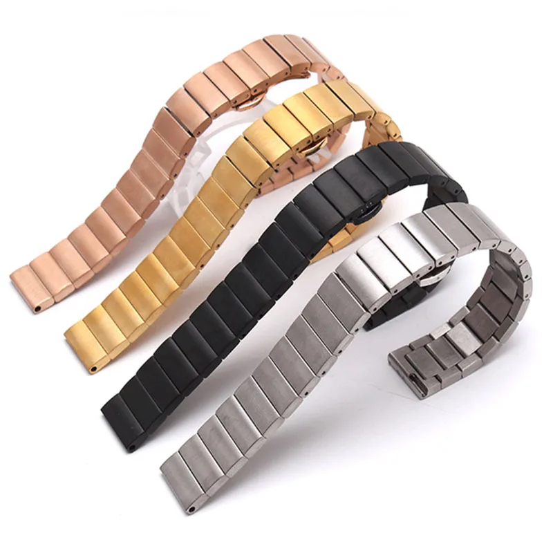 Watch accessories steel strap 16mm18mm20mm22mm stainless steel strap sports waterproof metal belt female men watch band
