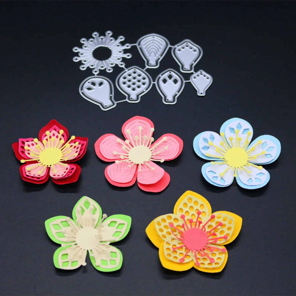 

YINISE 1654 Flowers Metal Cutting Dies For Scrapbooking Stencils DIY Album Cards Decoration Embossing Folder Craft Die Cuts Cut