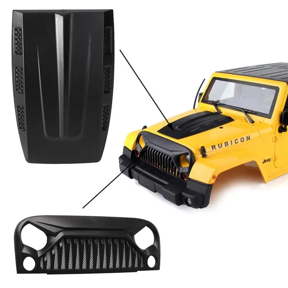 Передняя решетка воздухозаборника + крышка капота двигателя для 1/10 RC Rock Crawler Axial