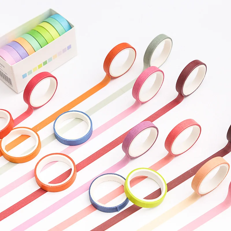 10 шт./компл. Милая красочная лента Washi Набор Kawaii маскирующая декоративная клейкая