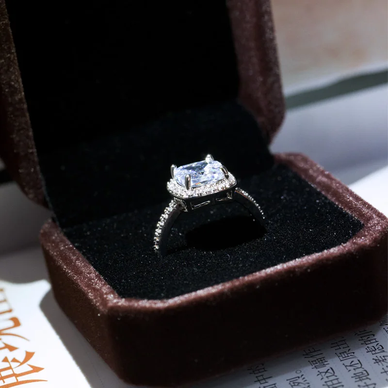 Huitan New Engagement Ring Classic Jewelry Design Bright Square CZ Sweet Romantic Wedding Rings for Women Party Accessories | Украшения и