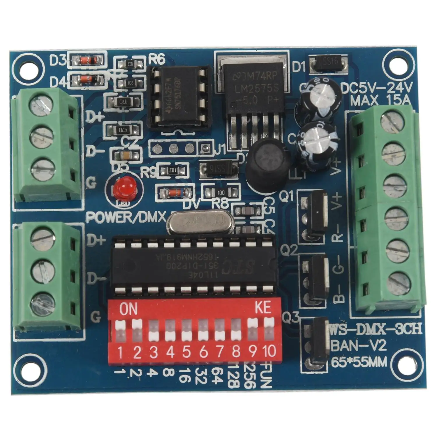 3 Channel DMX512 Controller Driver DMX Decoder 15A For RGB Led | Лампы и освещение