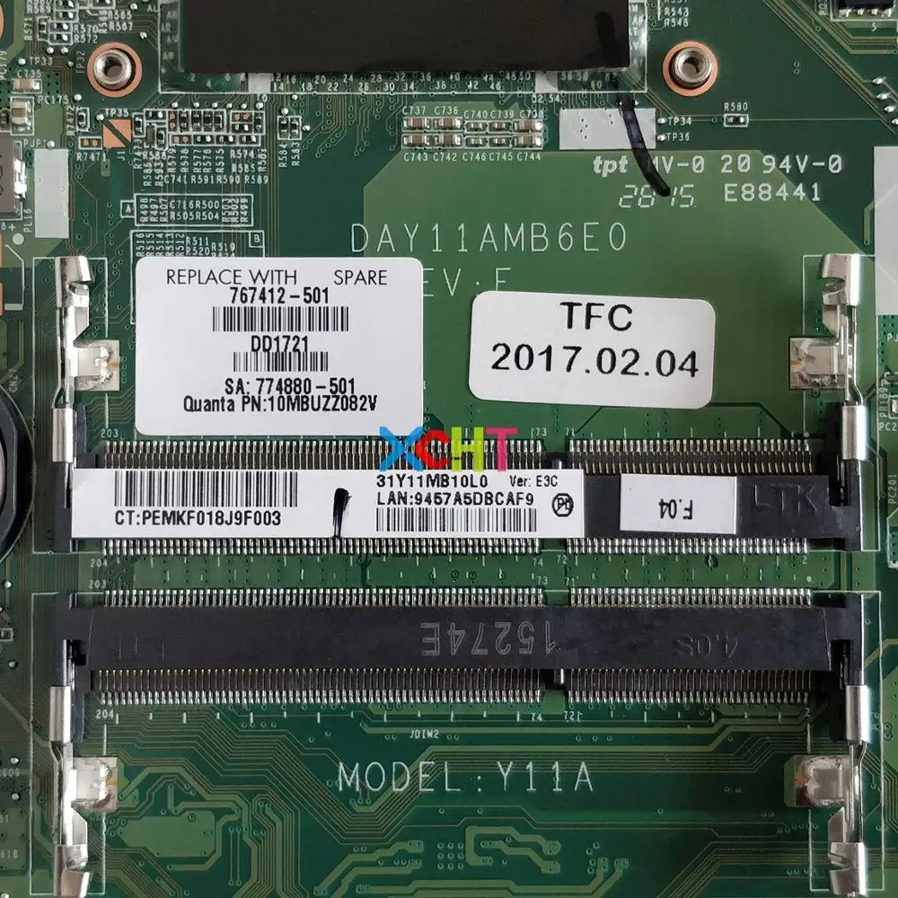 767412-501 767412-001 DAY11AMB6E0 w 840M/2GB GPU i7-4510U CPU для HP 17T-F000 ноутбук ПК материнская плата |