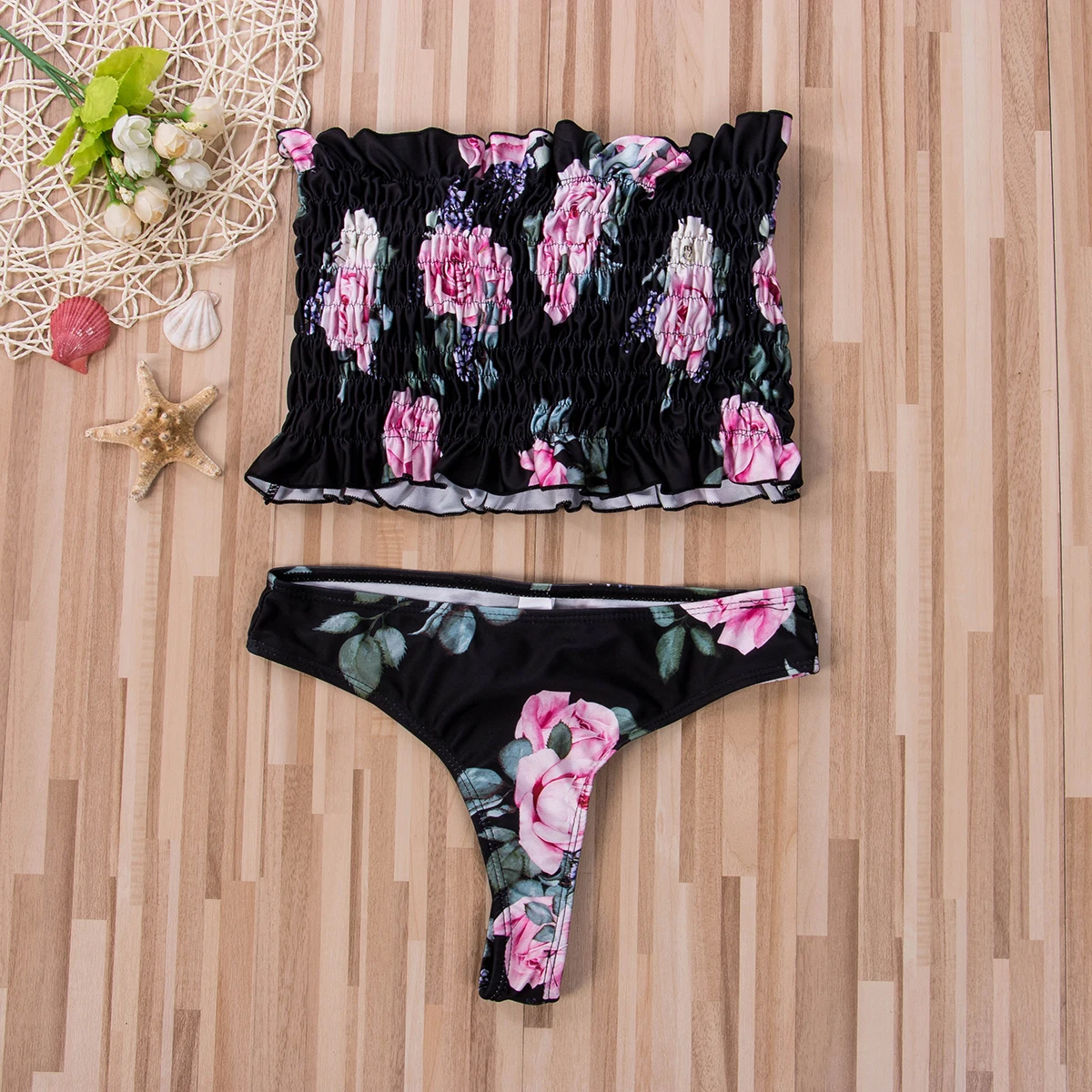 Women's Bikini Fashion Swimming Suit Soft Beach New Elastic Crop Tops + Briefs | Спорт и развлечения