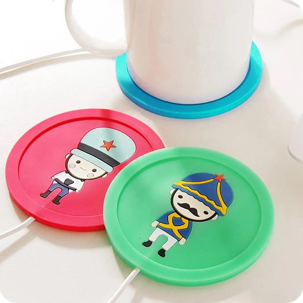 Мультяшная силиконовая электрическая изоляция Coaster USB теплая чашка