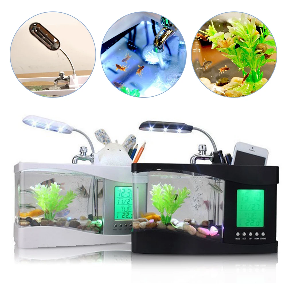 Таймер ЖК дисплей Дисплей USB Главная Аквариум маленький аквариум рабочего лампы