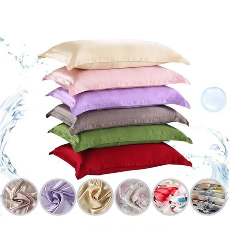 

1pc Pure Emulation Silk Satin Pillowcase Single Pillow Cover