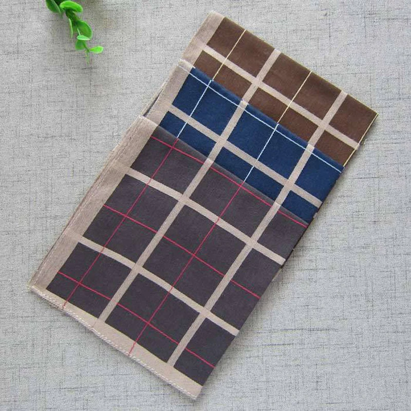 10pcs/lot striped plaid Christmas festival handkerchief cotton Fabric Hanky Party Handkerchiefs Casual unisex Pocket Square | Аксессуары
