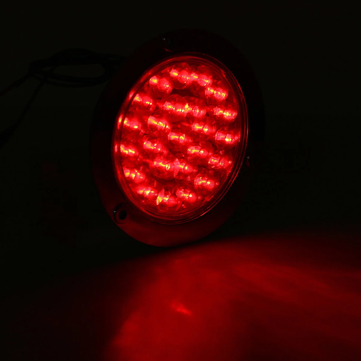 2x12 В красный круглый 24LED Грузовик Трейлер тормозной сигнал поворота Задние задние фонари стоп Обратный Индикатор безопасности огни для грузовика прицепа