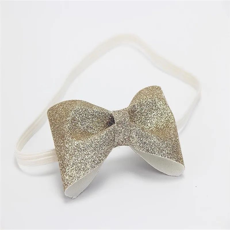 Повязка на голову для маленьких девочек бант малышей блестящий из нейлона
