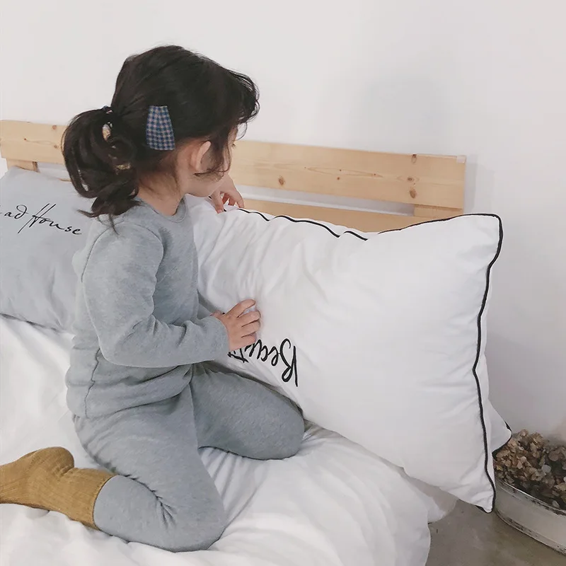 Зимние Повседневные детские комплекты из 2 предметов для девочек Однотонная