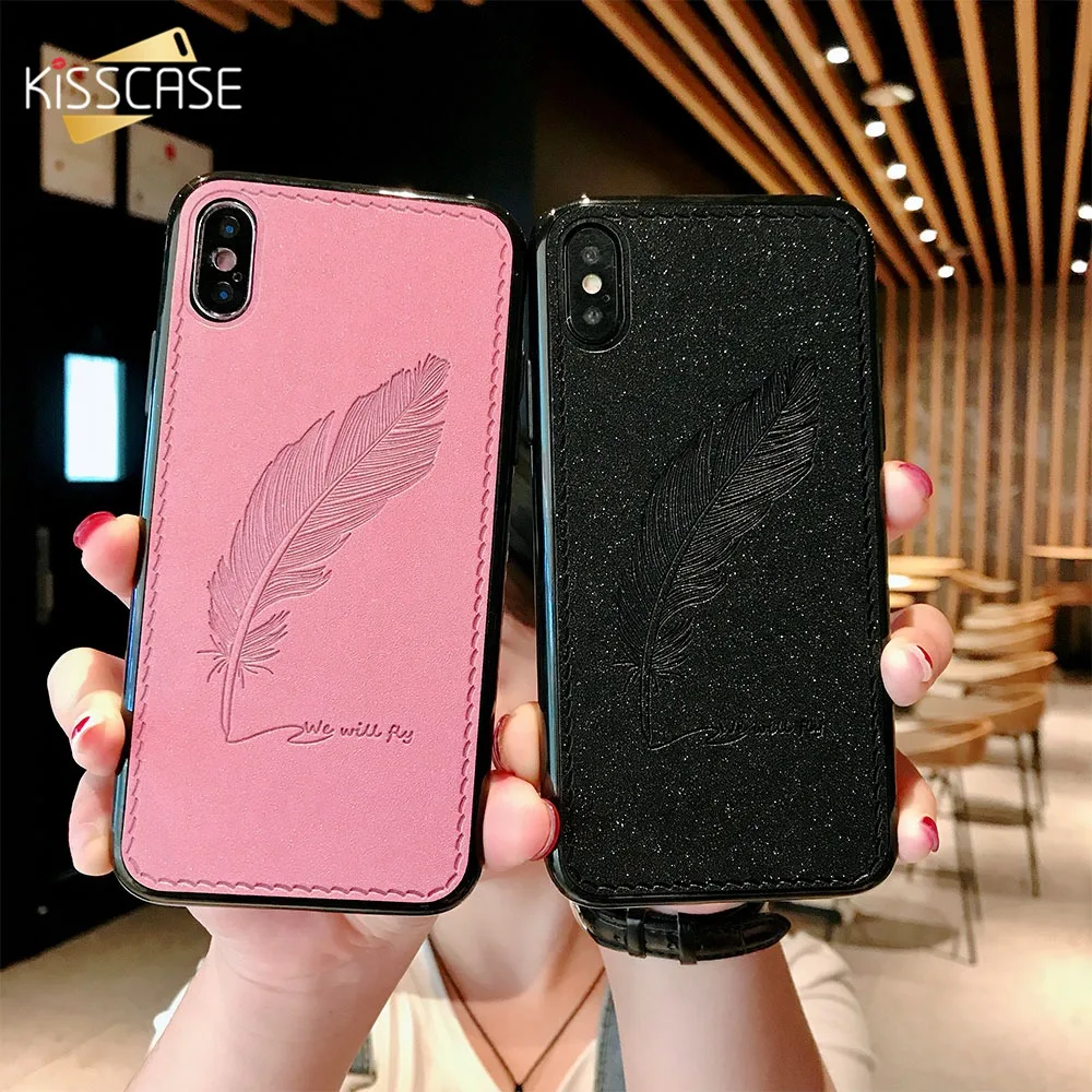 KISSCASE Модный черный чехол для iPhone 8 7 XS X 6 S Plus Роскошные шикарные Чехлы мобильных
