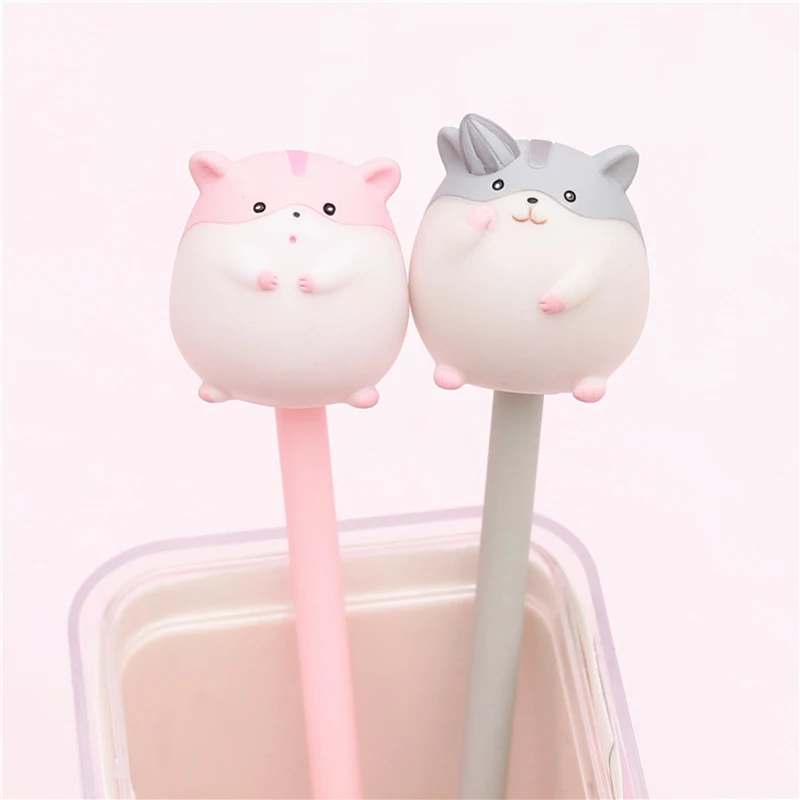 1 шт. милый хомячок гелиевая ручка Kawaii Мультфильм обычные ручки для детей девочек