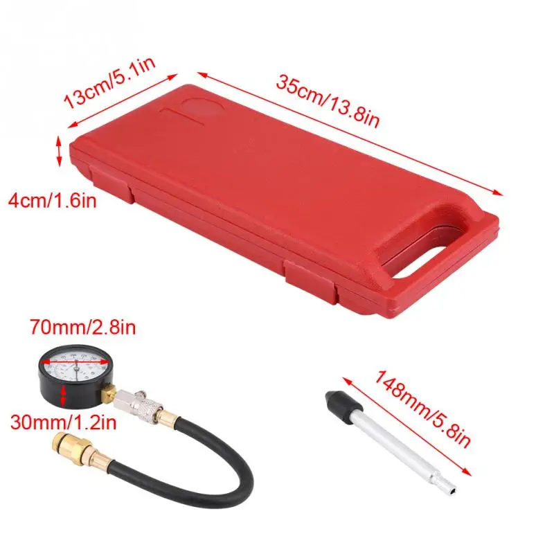 1set Motorcycle Petrol Gas Engine Cylinder Compressor Tester Pressure Test Gauge Set Repairing Tool Leakage Diagnostic |