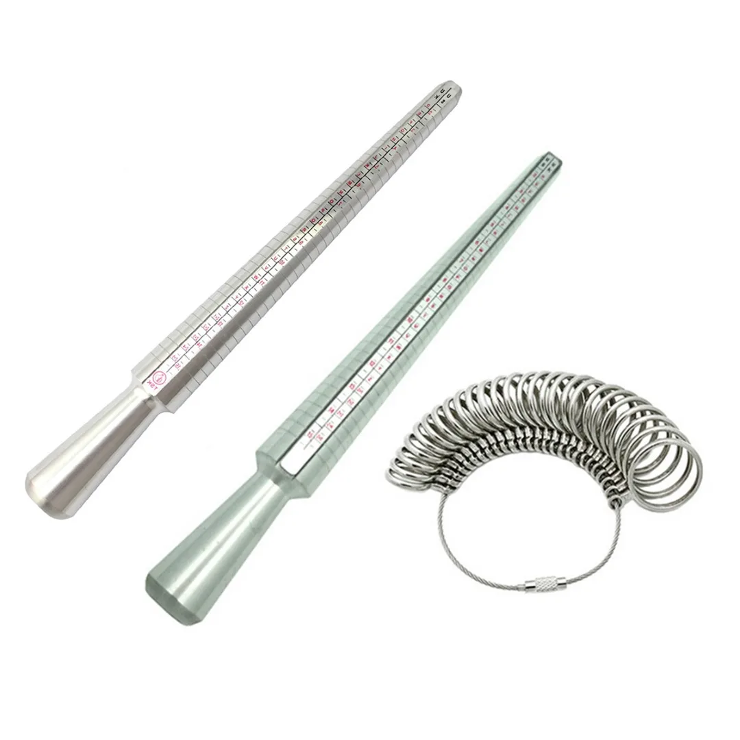 

Ring Size Mandrel Stick Finger Gauge Ring Sizer Standard Measuring Jewelry Tool For EU UK Finger Sizer 2pcs/Set Shellhard