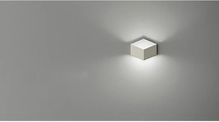 

Wall Lamp Square Iron Box Lighting White Black Bedroom Bedside Lamp Modern Simple Interior LED Hotel project lights