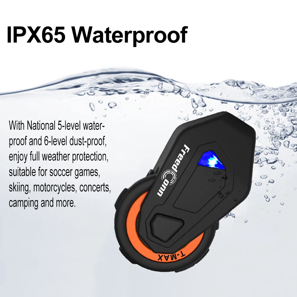FreedConn T-MAX Bluetooth 4 1 Шлем Интерком 1000 м беспроводная гарнитура IPX65 водонепроницаемый
