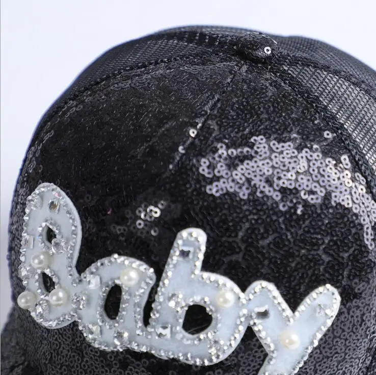 2019 Новая летняя детская сетчатая Кепка с блестками защита от солнца бейсболка