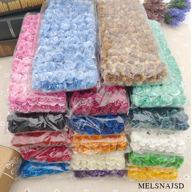 

Melsnajsd 144pcs/lot 1.8cm Mini Paper Rose Flowers Bouquet Wedding Decoration Paper Flower For Scrapbooking Flowers Paper Cheap