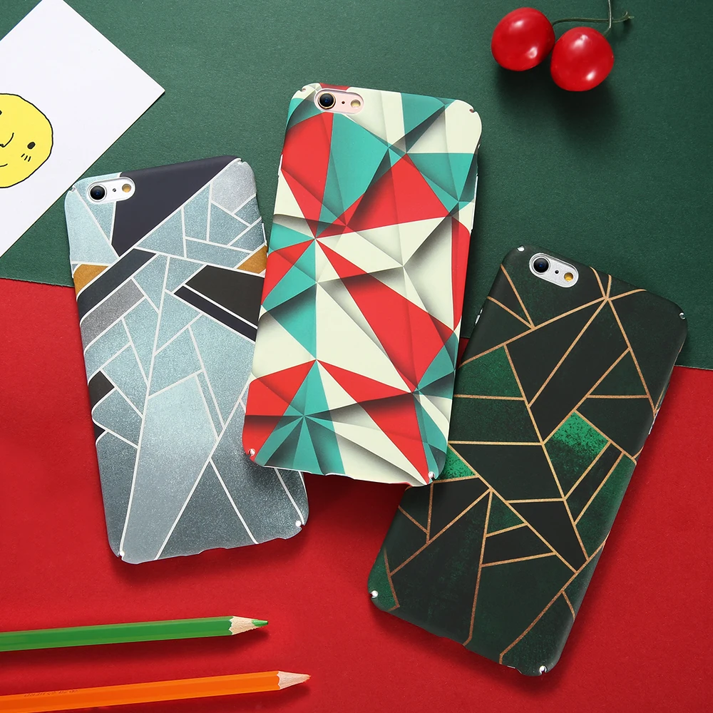 KISSCASE Luxury Abstract Case For iPhone 7 8 Plus Phone Mondrian Colorful Hard PC X XS Max Xr 5s 6 6S |