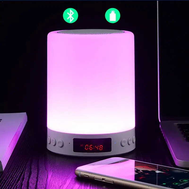 Bluetooth Wireless Speaker Mini Home Portable LED Colorful Lights Smart Alarm Clock Night Light Atmosphere Audio Holiday Gifts |