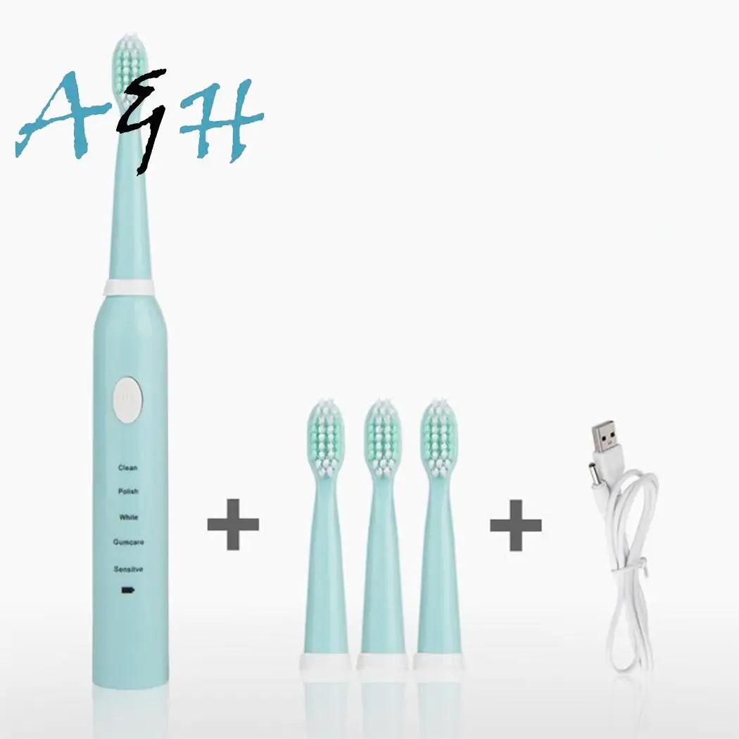 5 функций электрическая зубная щетка перезаряжаемая для взрослых детей звуковая