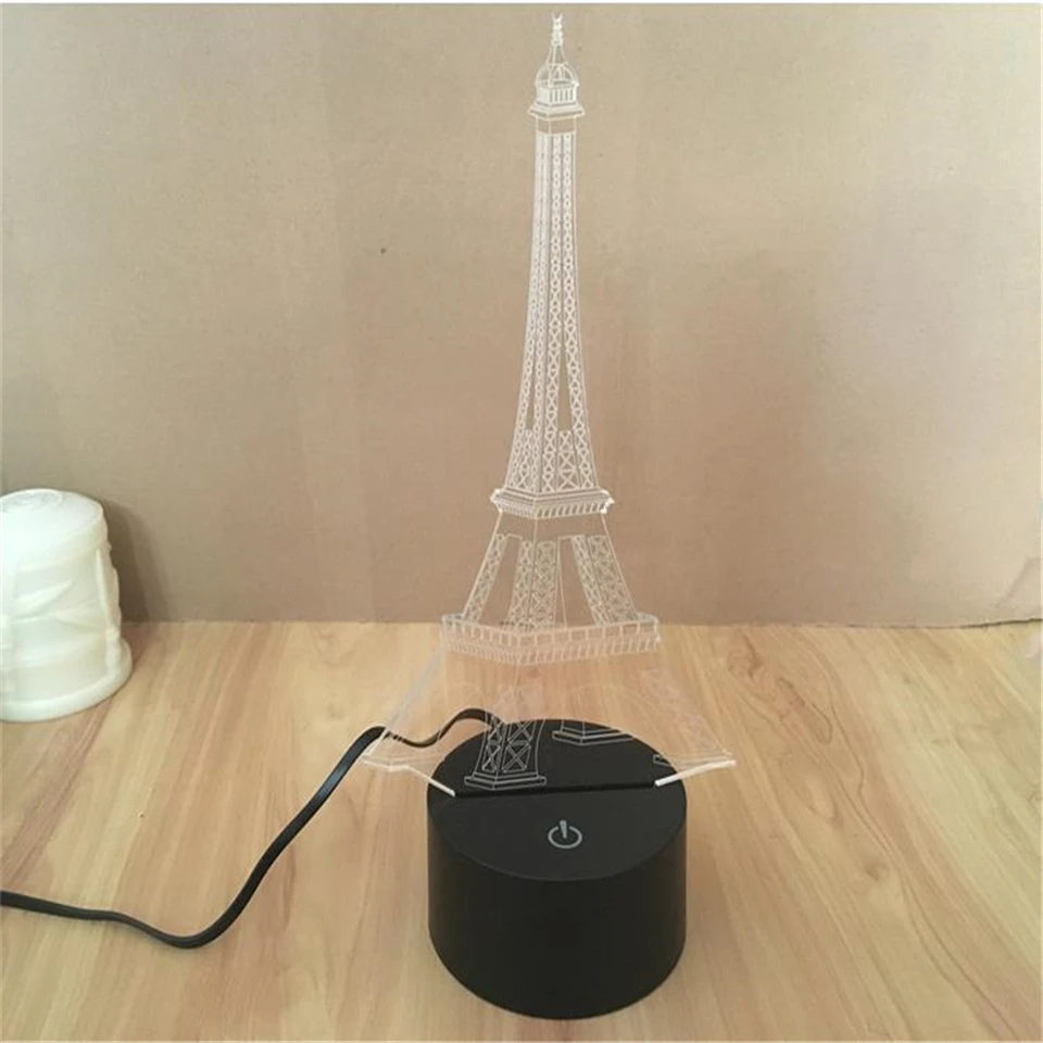 3D effiel башня USB светодиодный ночник настольная лампа usb светильник luz де noche