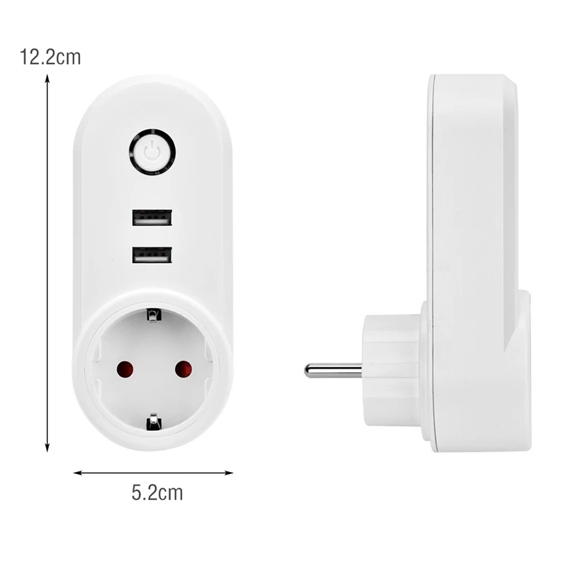 Умная розетка WiFi умная вилка 2 USB порт зарядного устройства таймер питания