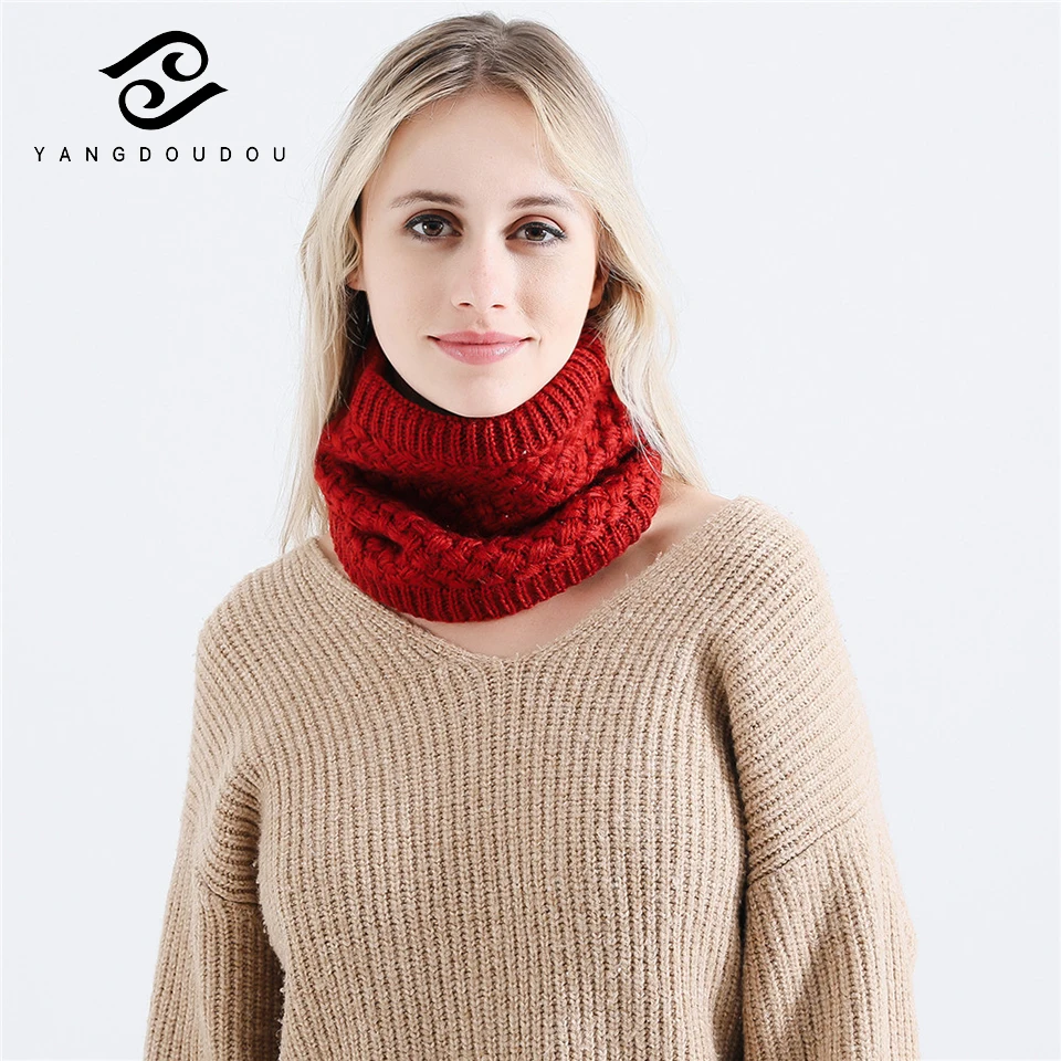 Yangdoudou высокое модное зимнее женское кольцо 3 шт всего $17 шерстяной вязаный