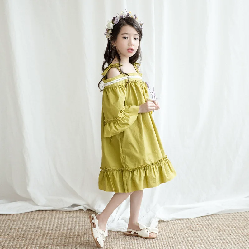 white lace chiffon age for 6 - 16 yrs teenage girls loose frocks summer short sleeve evening party dress simple children clothes | Детская