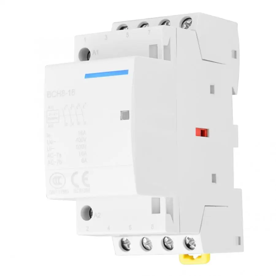 Контактор 4P 16A 24V 220V/230V 50/60Hz AC контактор для дома на din рейке 2NO 2NC магнитный