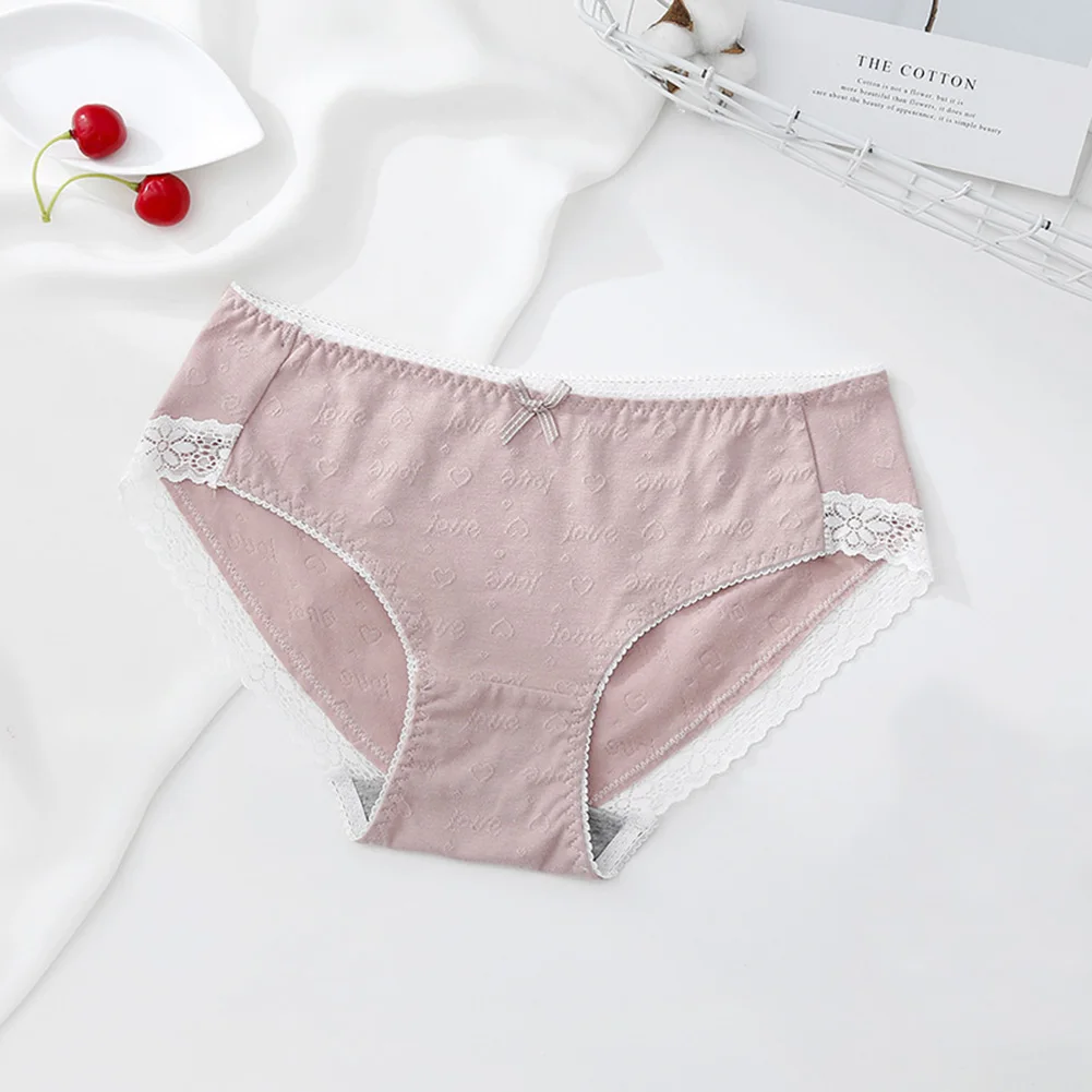Нижнее белье Трусы Дышащие кружевные бантом Для женщин брюки с низкой посадкой