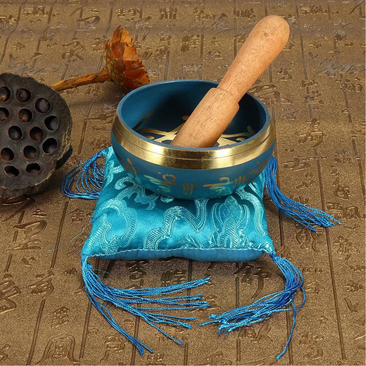 Singing Bowl Chakra Meditation 8.5cm Tibetan Buddhism Yoga Healing Relaxation Low Frequency Sound Deep into Body Core For | Дом и сад