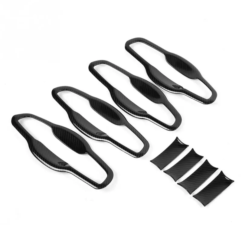 8 pcs Car Door Handle Bowl Frame Trim Stickers Protector for Honda CRV 2017 Styling Carbon Fiber Style Accessories NEW | Автомобили и