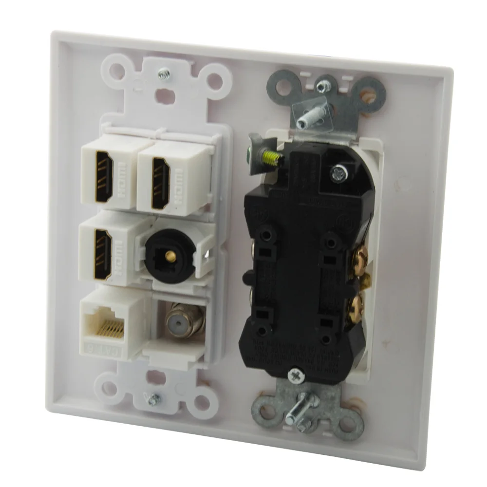 2 комплекта декоративный стиль F RG6 TV CAT6 RJ45 Toslink 3 порта HDMI американский