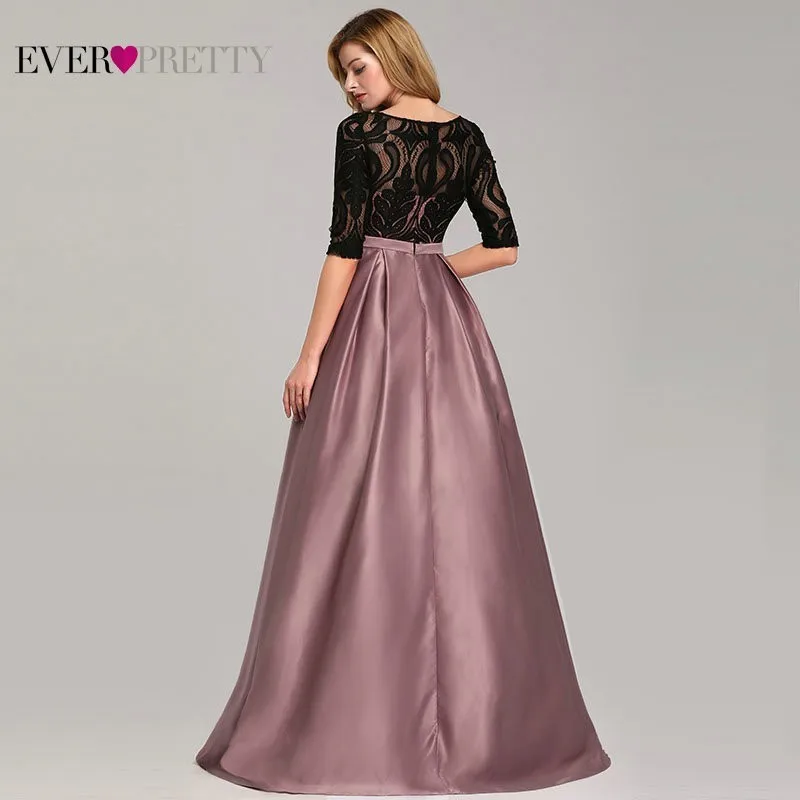 Вечерние платья контрастных цветов Ever Pretty EP07866 2020 A Line с круглым вырезом и