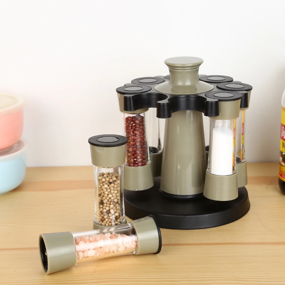 

8pcs Plastic Rotary Sauce Spice Seasoning Bottle Kitchen Box
