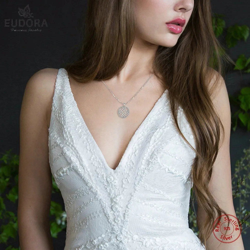 Женское Ожерелье с кулоном EUDORA серебряное ожерелье узлом из 925 пробы 18 дюймов