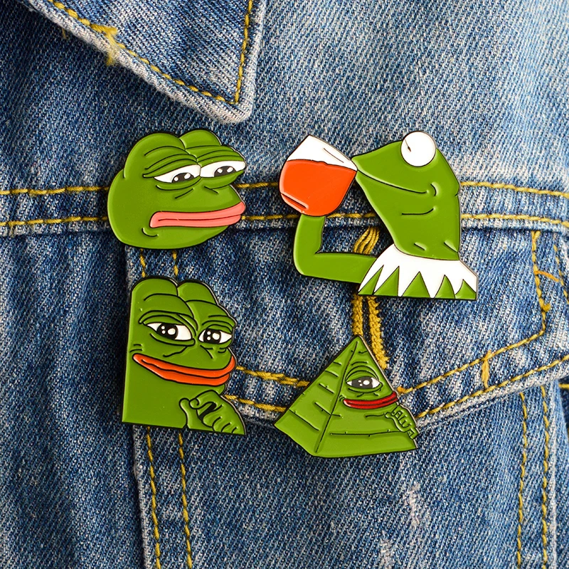 Металлическая эмалированная брошка Kermit в виде лягушки высокое качество подарок