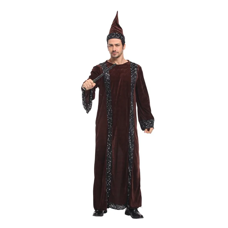 Карнавальный костюм на Хэллоуин для мужчин Gandalf Magic School Wizard карнавальный Monk