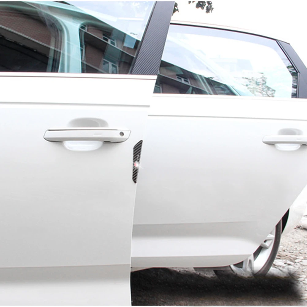 4 Pcs Carbon Fiber Car Doors Edge Guards Protectors Universal Side Protection Bumper Protector Trim Guard Sticker | Автомобили и