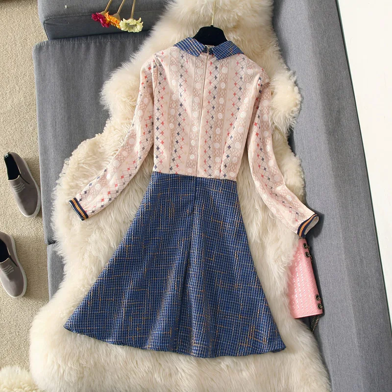 2019 новые весенние Для женщин элегантные кружевные лоскутные длинный рукав