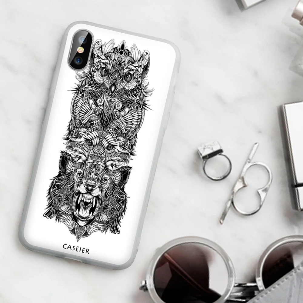 Чехол CASEIER Lion Tattoo для Huawei P20 P9 P10 Mate20 Lite P Smart 2019 Мягкий чехол из ТПУ Pro Honer 7A 9 Capa |
