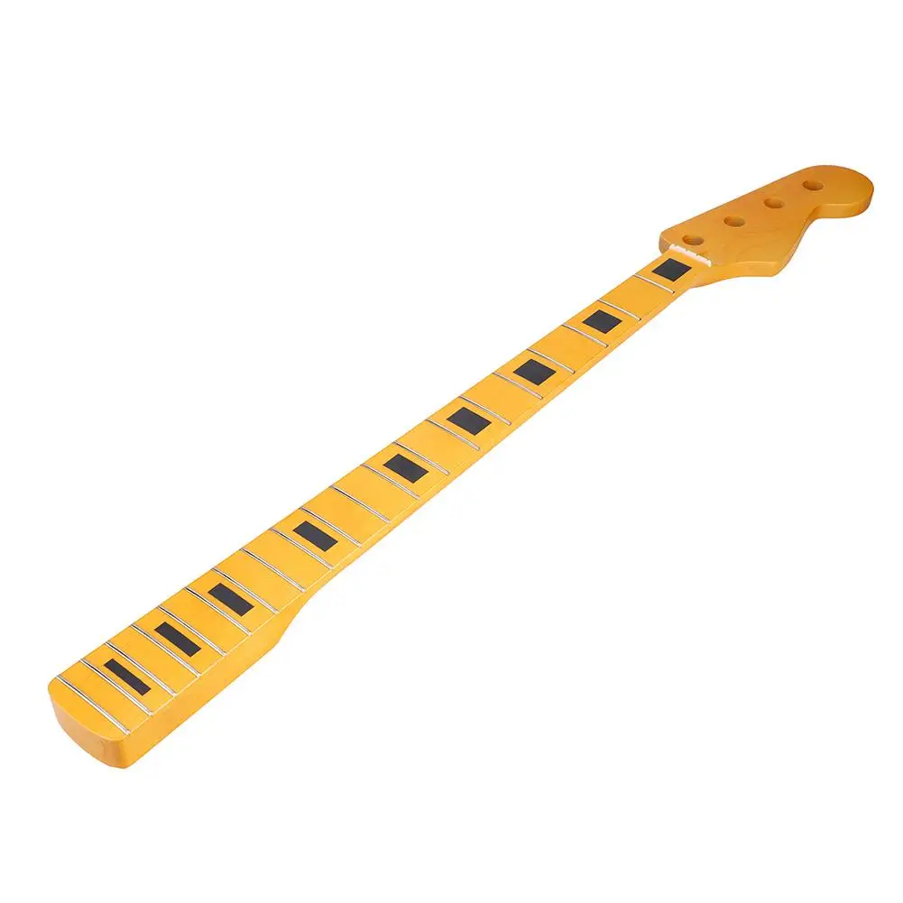 Электрическая 4 струнная гитара с басовым грифом желтая Кленовая древесина