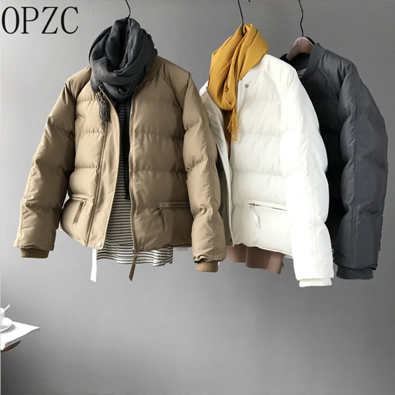 OPZC Новинка зимы корейский для женщин 2018 лента Сращивание одноцветное цвет Хлеб