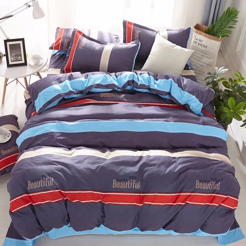 Adult Kids Soft Cotton Duvet Cover 3/4 Pcs Bedding Set Sheet Bedspreads Bed Linen Single Full Queen King Size Bedlinen 200x230cm | Дом и сад