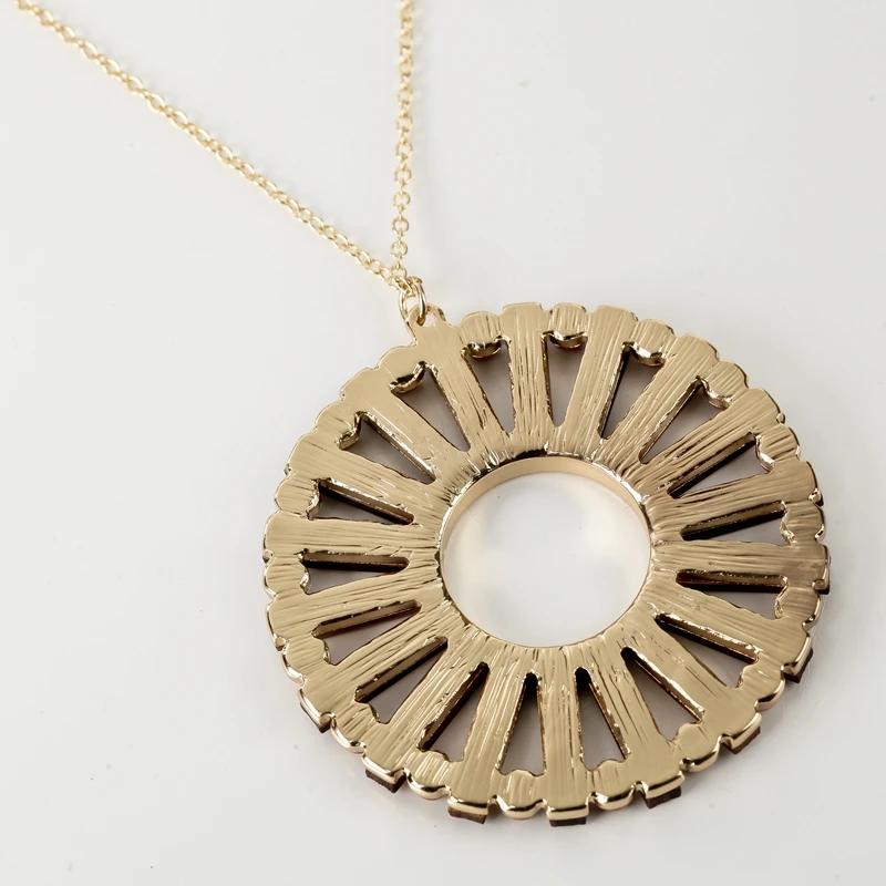 AL-ER30330/TRACYSGER/Bamboo hollow geometric circular necklace | Necklace
