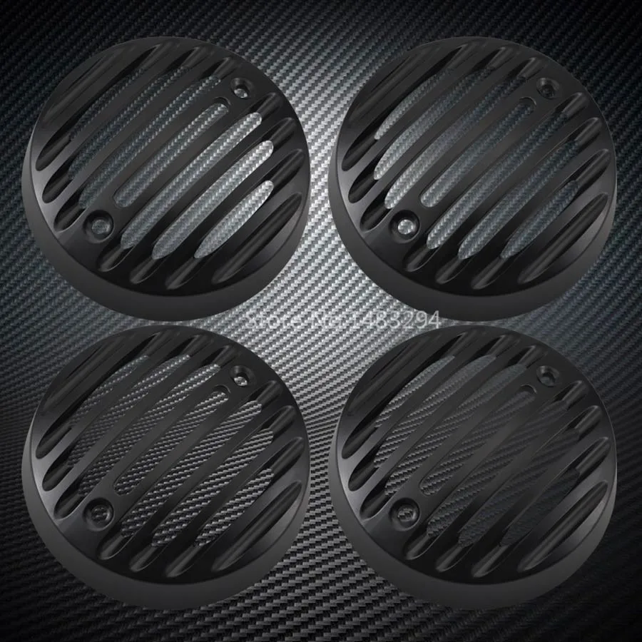 New 2 x Pair Black Alloy Turn signal Lights Trim Grills Caps Fit For Royal Enfield Classic 500 Serises Models | Автомобили и