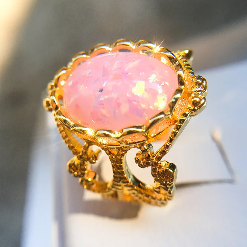 Обручальные кольца для женщин нежное круглое богемное кольцо из розового золота